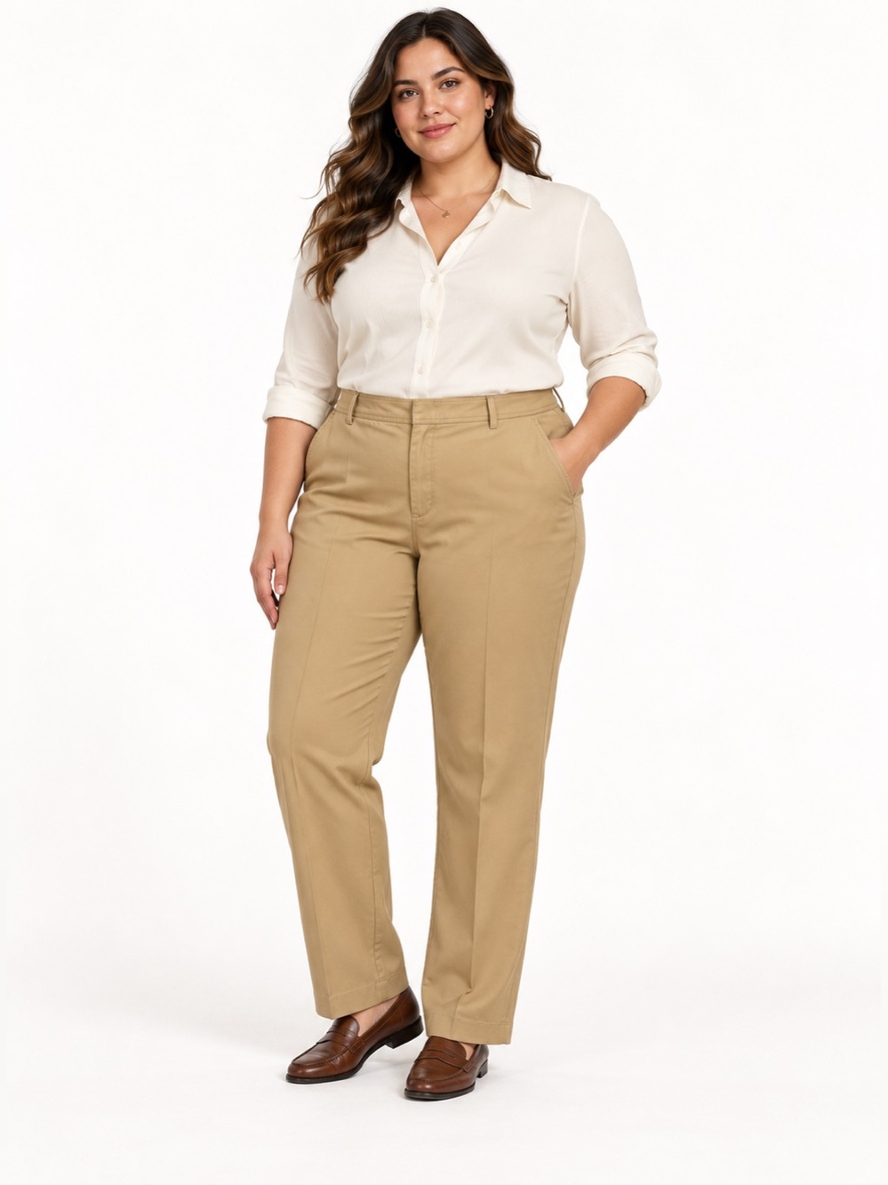 Lauren Ralph Lauren Plus Pants sz 16 Cotton Straight Leg NEW # H810